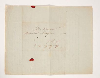 [STENDHAL]. LEVAVASSEUR (Alphonse) Deux lettres adressées à Henri Beyle. Paris, 2...