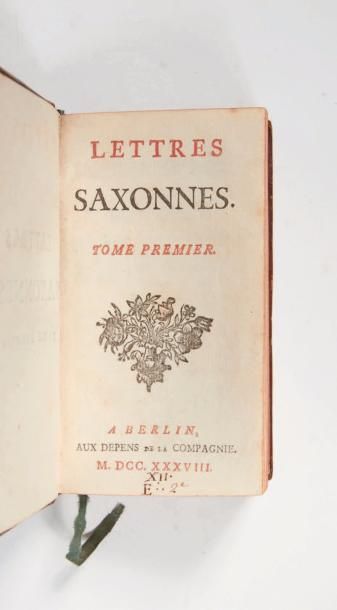 [POELLNITZ (Charles Louis, baron de)] Lettres Saxonnes. A Berlin, Aux Depens de la...