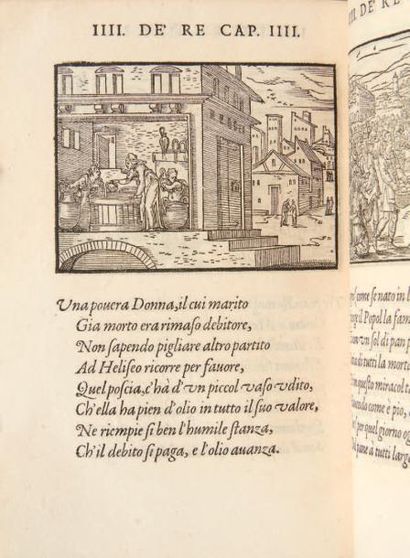 SIMEONI (Gabriele) Figure de la Biblia, Illustrate de Stanze Tuscane. In Lione, Appresso...