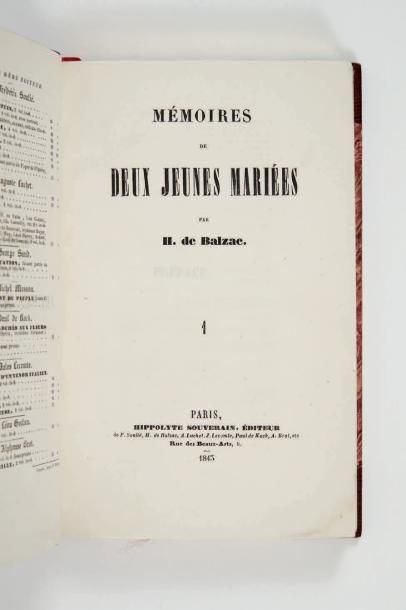 BALZAC (Honoré de) Mémoires de deux jeunes mariés. Paris, H. Souverain, 1842.
2 volumes...