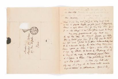 BAUDELAIRE (Charles) Lettre adressée à Alphonse de Calonne. Sans lieu [Paris], 17...
