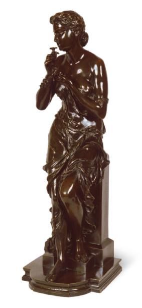 HENRY DASSON La rosée, 1877
Bronze à patine médaille, titré sur le socle.
Marqué...