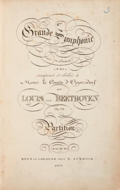 BEETHOVEN, Ludwig van Grande symphonie en sib majeur composée et dédiée à Monsieur...