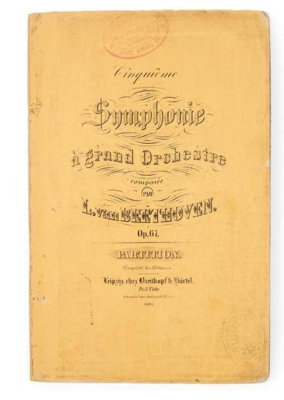 BEETHOVEN, Ludwig van Cinquième symphonie à grand orchestre... Op. 67, partition....