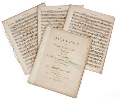 BEETHOVEN, Ludwig van Quatuor pour deux Violons, Viola, et Violoncelle (...) dédié...