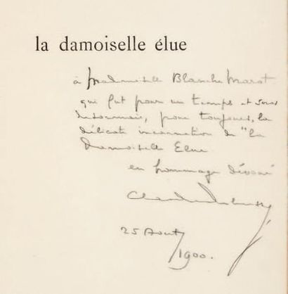 DEBUSSY Claude La Damoiselle élue. Poème lyrique, d'après D.-G. Rossetti. Traduction...