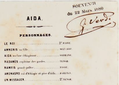 VERDI, Giuseppe Aida. Grand Opéra en quatre actes. Paroles Françaises de MM. Du Locle...