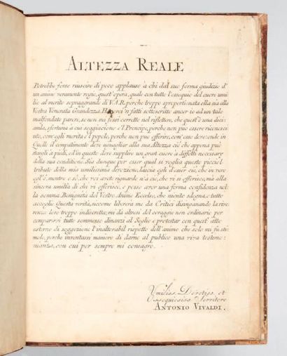 VIVALDI, Antonio L'Estro Armonico. Concerti Consacrati all' Altezza Reale di Ferdinando...