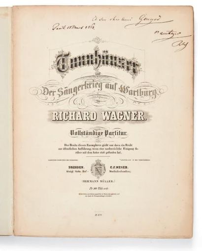 WAGNER, Richard Tannhäuser und Der Sängerkrieg auf Wartburg (...) Vollständiger Partitur....