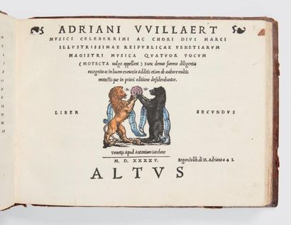 WILLAERT, Adrian Recueil de motets. Ensemble de six ouvrages contenant la partie...