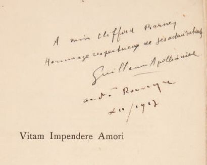 APOLLINAIRE, Guillaume & ROUVEYRE, André Vitam Impendere Amori. Poèmes et dessins....
