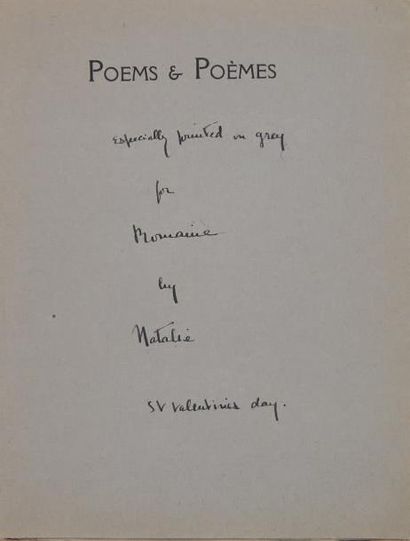 BARNEY, Natalie Clifford Poems & Poèmes. Autres alliances. Paris, Émile-Paul, & New...