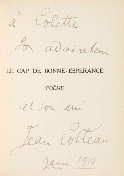 COCTEAU, Jean Le Cap de Bonne Espérance. Poème. Paris, Editions de La Sirène, 1919....