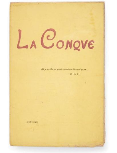  La Conque. Anthologie des plus jeunes poëtes... Paris, Pierre Louÿs, 49, rue Vineuse...