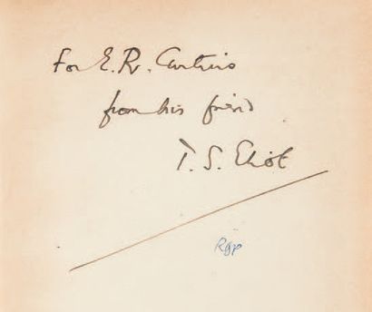 ELIOT, Thomas Stearns Ash Wednesday. Londres, Faber & Faber Ltd, 1930. In-8 de 21-(3)...