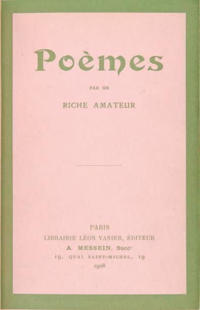 [LARBAUD, Valery] Poèmes par un riche amateur, ou Oeuvres françaises de M. Barnabooth....