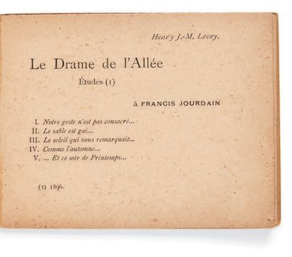 LEVET, Henry J.-M. Levey, ou Le Drame de l'Allée. Études. [Paris, Charles Renaudie],...