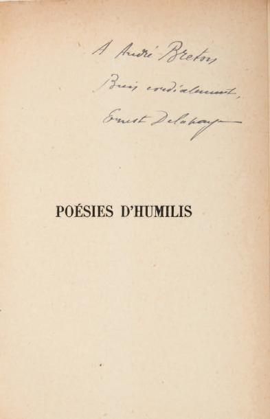 NOUVEAU, Germain Poésies d'Humilis et vers inédits. Préface d'Ernest Delahaye. Paris,...
