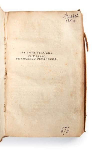 Petrarca, Francesco Le Cose vulgari di Messer Francesco Petrarcha. [Rerum vulgaria...