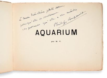SOUPAULT, Philippe Aquarium. Paris, Paul Birault, 1917. Petit in-8 oblong (144 x...