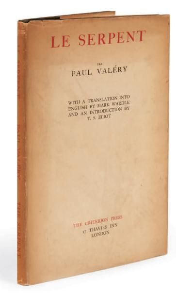 VALERY, Paul Le Serpent.With a translation into English by Mark Wardle and an introduction...