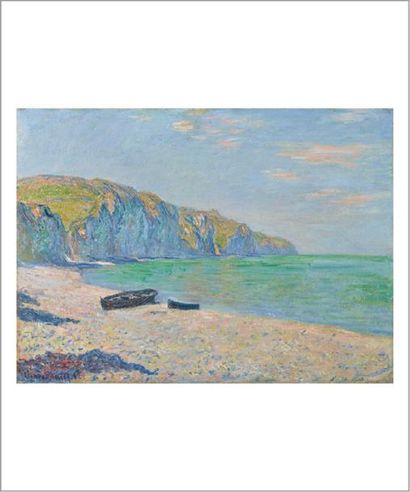 Claude monet (1840-1926) 
Plage et falaises de Pourville, 1882
Huile sur toile.
Signée...