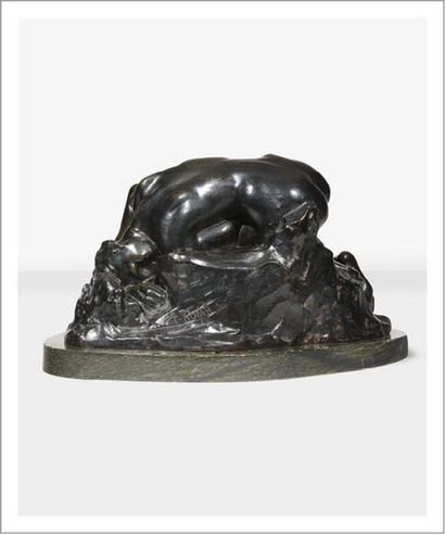 Auguste RODIN (1840-1917) 
Danaïde, petit modèle, version type III Bronze à patine...