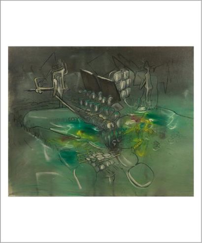 ROBERTO MATTA (1911-2002) 
Sans titre
Huile sur toile.
H_90 cm L_110 cm

Provenance:
-...