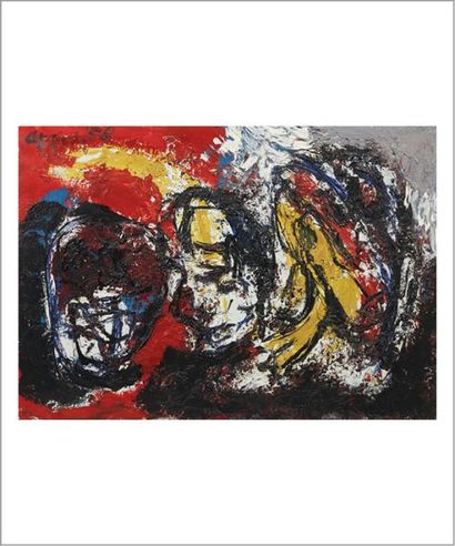 Karel Appel (1921-2006) 
Sans titre, 1958
Huile sur toile.
Signée et datée en haut...