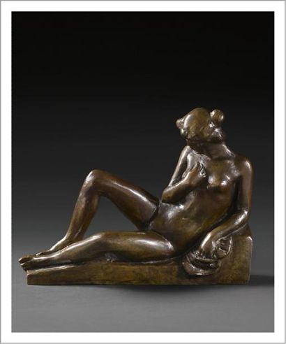 Aristide MAILLOL (1861-1944) 
La pudique, 1900
Bronze à patine brune nuancée.
Monogrammé...