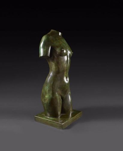 Aristide MAILLOL (1861-1944) 
Torse du Printemps, 1911
Bronze à patine verte nuancée.
Monogrammé...