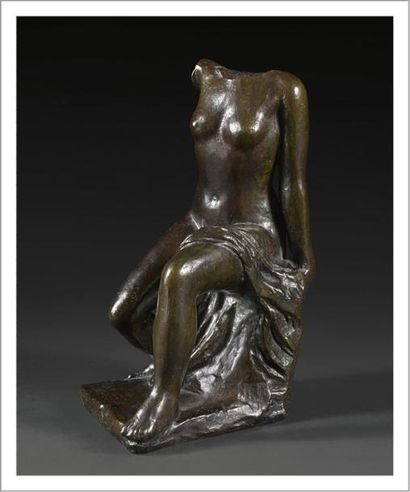 Aristide MAILLOL (1861-1944) 
Torse assis à la draperie, 1896
Bronze à patine noire...