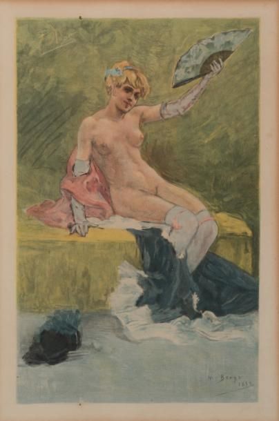 Félicien Rops (1833-1898) Canicule, 1906
Gravure originale en couleurs au repérage...