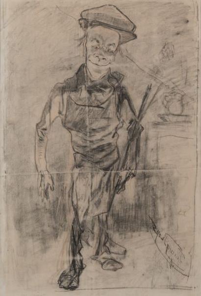 Félicien Rops (1833-1898) L'acteur Tautin, 1857
Crayon avec rehauts de couleur sur...