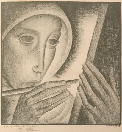 Anto Carte (1886-1954) L'illustratrice
Lithographie.
Signée et dédicacée en bas à...