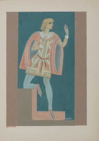 Anto Carte (1886-1954) Ensemble de six personnages de théâtre:
Mélissande, Pelleas,...