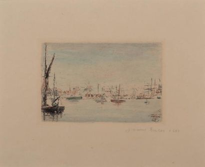 James ENSOR (1860 - 1949) Vue du Port d'Ostende, 1888
Eau forte sur papier ordinaire...