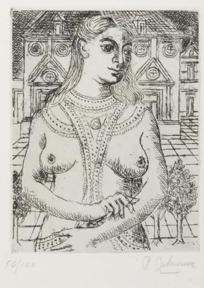 PAUL DELVAUX (1897-1999) Buste de femme, 1967
Lithographie sur papier Rives.
Signée...