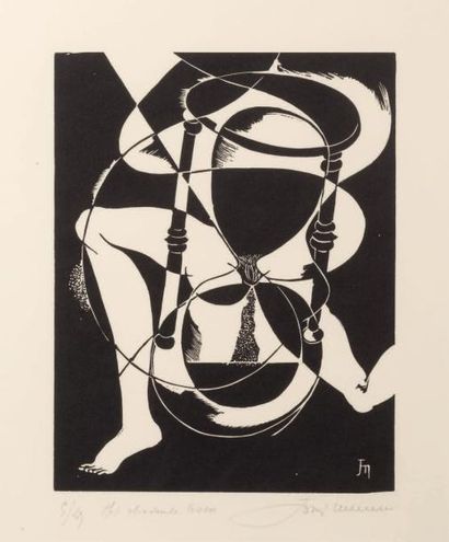 JORIS MINNE (1897-1988) La vie qui fuit/Het vliedende leven, 1971
Gravure sur linoléum
Signée...