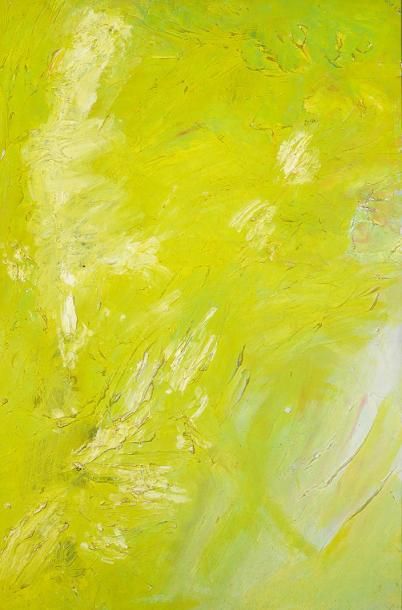 Mubin ORHON (1924-1981) 
Composition jaune, 1954
Huile sur toile.
Signée et datée...