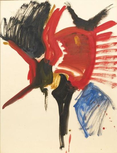 Marcel POUGET (1923-1985) 
Composition, 1959
Gouache sur papier.
H_65 cm L_50 cm