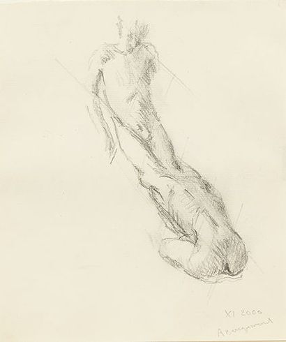 AGNÈS BRAQUEMOND (NÉE EN 1966) 
Homme et femme nus, 2000
Dessin à la mine de plomb.
Signé...