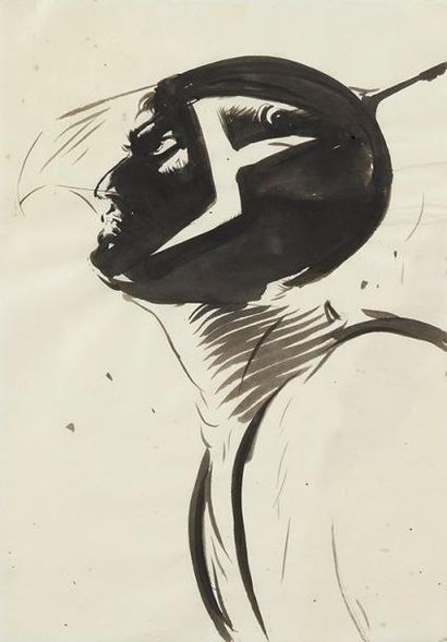 YOSHITAKA AMANO (NÉ EN 1952) 
Untitled, 2003
Encre Sumi sur papier Japon.
H_52 cm...
