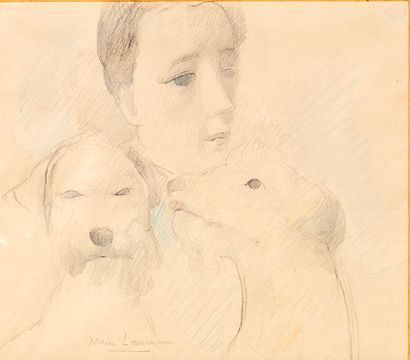 Marie LAURENCIN (1885-1956) 
Sans titre
Crayon et pastel sur papier.
Signé en bas...