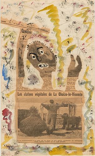 Gaston CHAISSAC (1910-1964) 
Composition
Encre et collage sur papier.
Signé en bas...