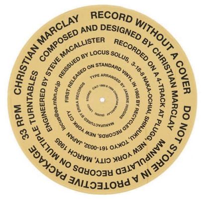 CHRISTIAN MARCLAY (NÉ EN 1955) 
Recorded whithout a cover, 1985 - 1999
Vinyl blanc,...