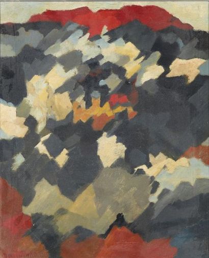 Pierre DMITRIENKO (1925-1974) 
Composition abstraite, 1955
Huile sur toile.
Signée...