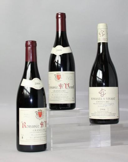 null 3 BOUTEILLES DE ROMANEE ST. VIVANT GRAND CRU: 2 bouteilles - J. J. CONFURON...