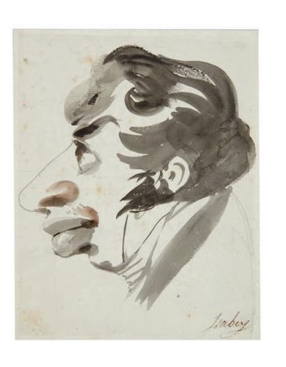 Eugène ISABEY (1803-1886) Caricature

Lavis.

H_17 cm L_14 cm

Signé en bas à dr...
