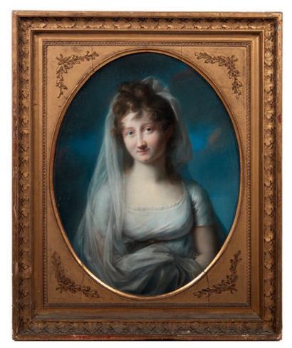École FRANÇAISE du début du XIXe siècle Portrait de Madame Auguste d'Ocagne, née...
